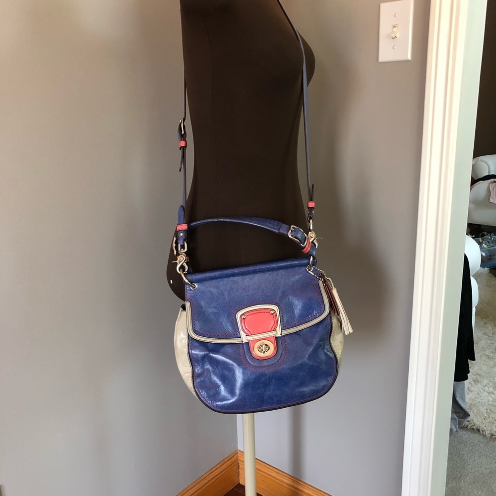 Coach multi colored leather crossbody.